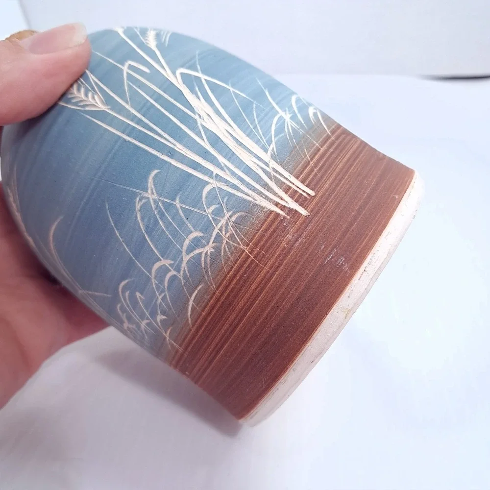 Chapman handmade pottery soap pump beach sea grass oats blue lake cork ocean